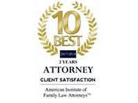 10 Best | 2 Years | Attorney Client Satisfaction | American Institute of Family Law Attorneys